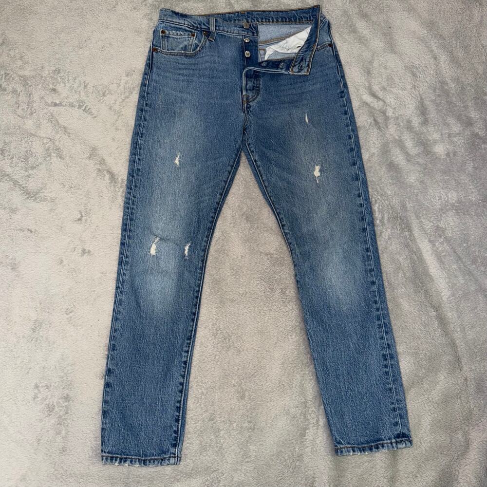 Levi's 501 Skinny Distressed Medium Wash Jeans Men's